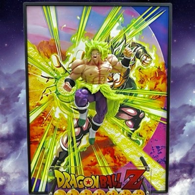 Dragon Ball Z Broly 3D Figure With Picture Art Frame Wall Decor Anime Gift 40cm