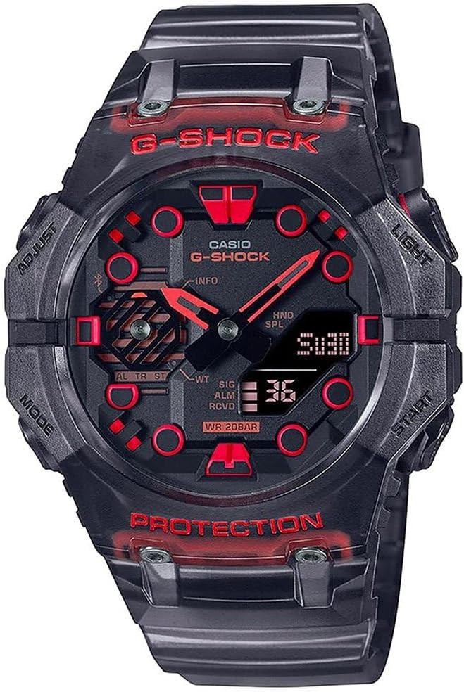 Casio GA-B001G-1A montre homme quartz analogique numérique noire rouge