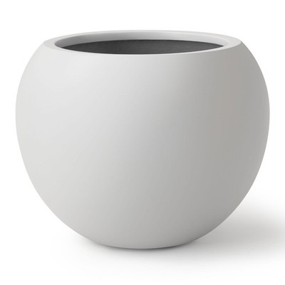 12.8'' H x 16'' D Premium Globo Fiberstone Round Planter - Smooth Finishes, Wea...