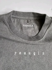 YoungLA Cloud Foam Blackletter Long Sleeve Heather Grey Xl Super Soft  Nwot