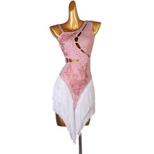 Professional Latin Dance Performance Dress with Diamond Dance Dress Tassel Dress