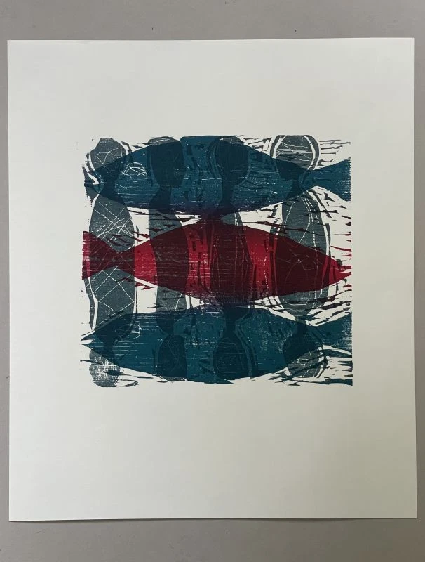 Michael Müller - Farbholzschnitt Sei getrost, geh mit Gott Original Druck - 1995 - Bild 2 von 4