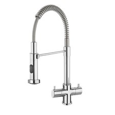 Franke Varzo Pull Out Mono Mixer Chrome Kitchen Tap Twin Lever Quarter Turn