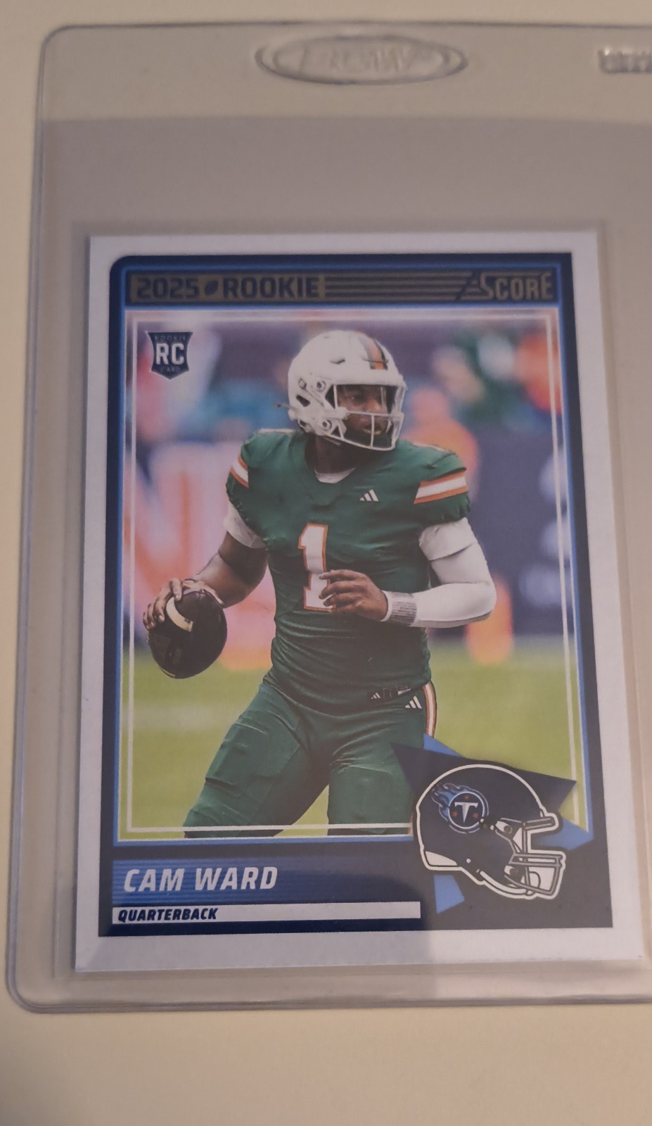 Cameron Ward 2025 Score Rookies 13 Green Hurricanes Football Rookie RC