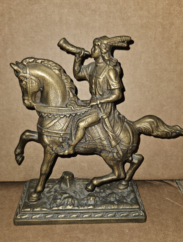 Decorative Brass Figurine Indian on Horse Brass Figurine Indians Horse Native