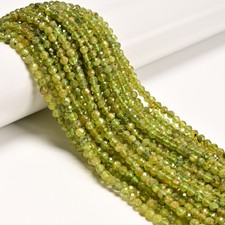 Natural Peridot Faceted Round Beads Size 4mm 15.5'' Strand