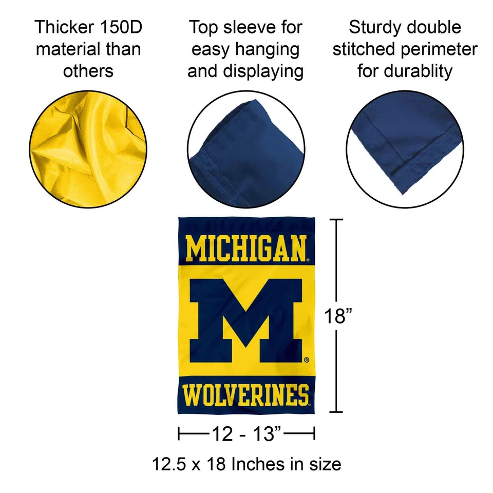 Bandera de jardín Michigan Wolverines Foto 2 de 4