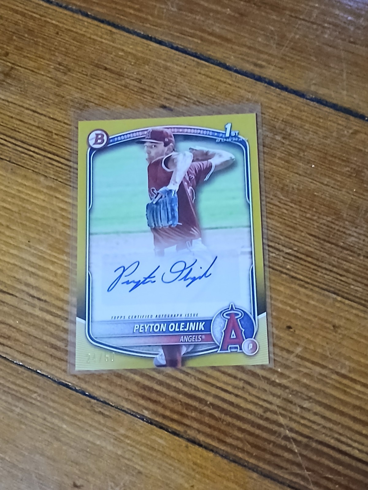 RARE - 2025 Bowman Paper Prospect 1st Auto Peyton Olejnik #BPA-PO Gold /50 🔥
