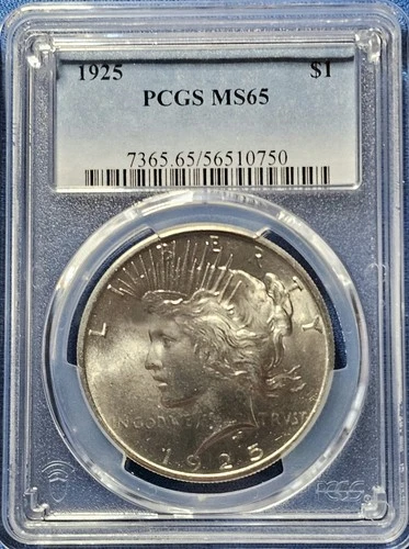 PCGS 1925 MS65 Peace Dollar. Nice Gem!!!
