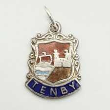 Vintage 925 Sterling Silver Tenby Travel Bracelet Charm Pendant