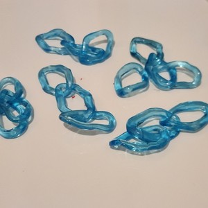 93 GRAMS Artisan lampworked glass chain segments/Cable Chain