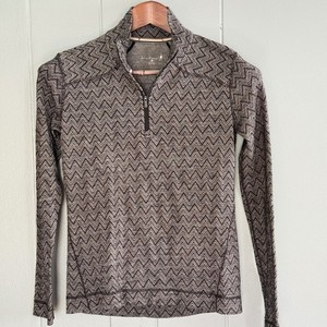 Smartwool Merino Wool Midweight Base Layer Quarter Zip M Chevron Sustainable