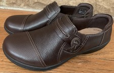 Clarks Collection Slip On Brown Leather Loafers Size 7.5