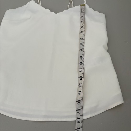 J.Crew Ivory Scalloped Neckline Cami Top Size 00 Sleeveless Casual Layering - Picture 4 of 7
