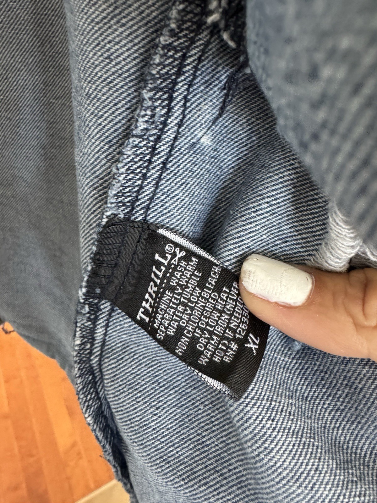 Thrill Jeans Destructed Destroyed Slashed Denim J… - image 3