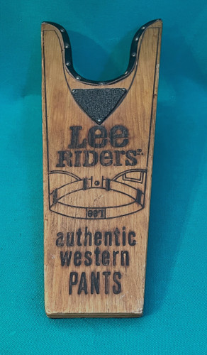 Vintage Advertising  LEE RIDERS AUTHENTIC COWBOY  WOODEN BOOTJACK