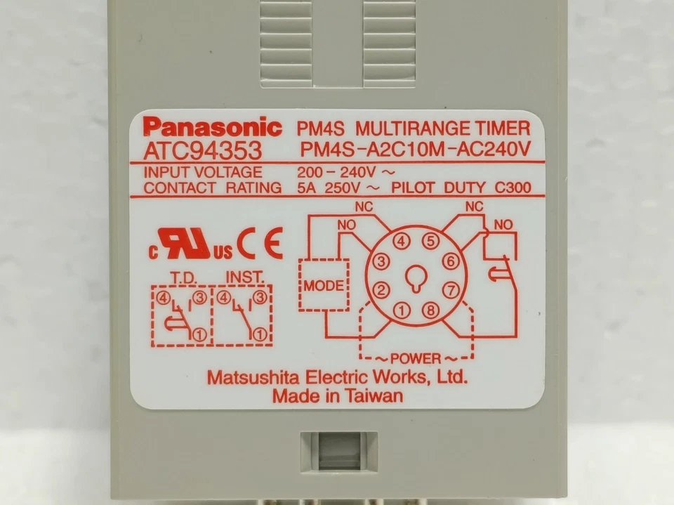 Panasonic PM4S Multirange Timer PM4S-A2C10M-AC240V 200-240V AC 5A Relais - Bild 3 von 4