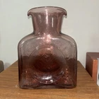 Vintage MCM Blenko Amethyst Double Spout Glass Pitcher Water Bottle