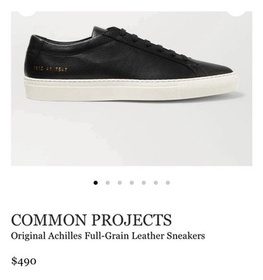 WOMAN by Common Projects Achilles Leather Low Top Lace-Up Sneakers Size 37