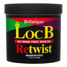 Loc B Retwist Loc, Braid, Twist, Edge Gel for Natural, Relaxed, Dry, Dull, 