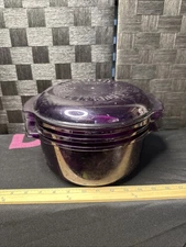 Tupperware 5-Piece Microwave Stack Cooker Steamer Set 3 qt Cobalt Blue USA