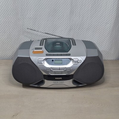 Philips AZ1040 Cassette CD Radio Boombox and Recorder - No Tape