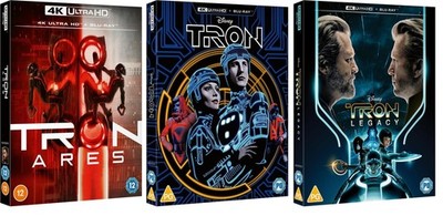 Tron / Tron Legacy / Tron: Ares 3 Movie Bundle 4K UHD & Blu-Ray BRAND NEW