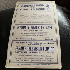 1958 1959     HARTLEPOOLS UTD   vs DARLINGTON Football Programme
