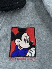 Vtg Walt Disney World Mickey Mouse 90s Sweatshirt FITS L Fleece 1/4 Zip Pullover