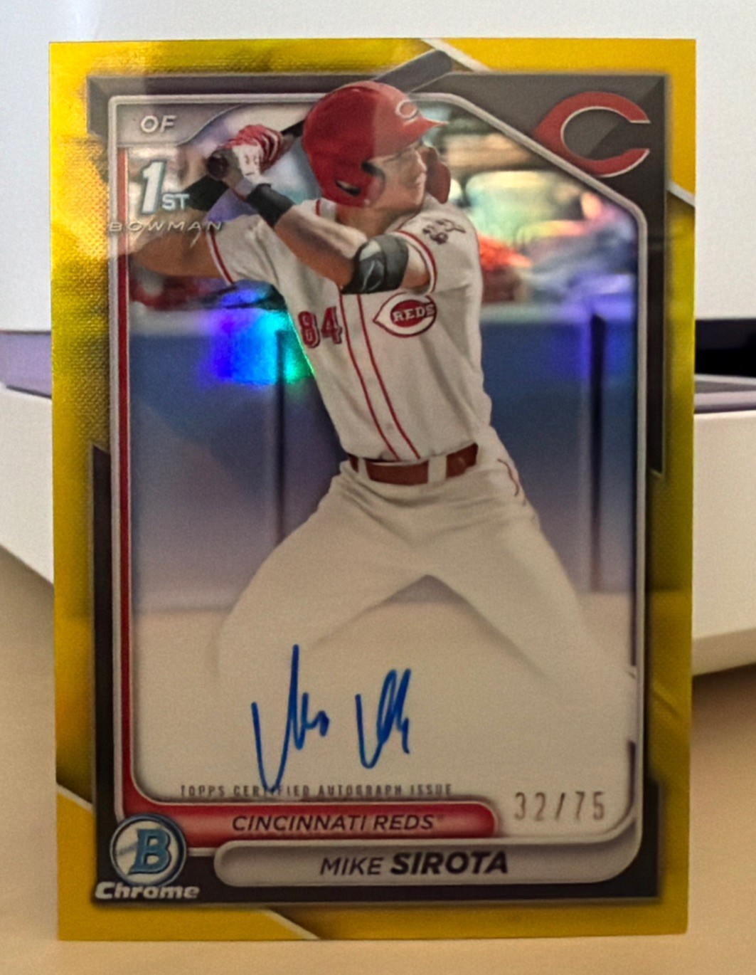 Mike Sirota 2024 Bowman 1st Chrome Auto /75 Yellow Refractor #CPA-MS Dodgers