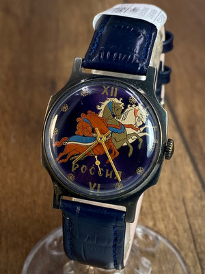 Pobeda Troika Three Horses mechanical 15j vintage Soviet Era mens watch USSR 80s