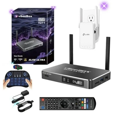 Newest VseeBOX ELITE ULTRA 8 Android TV BOX (Wifi Extender + Keyboard  Included) | eBay