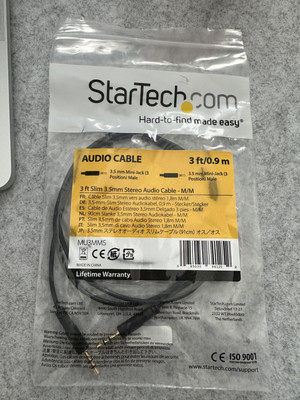 StarTech.com 3.5mm Audio Cable - 3 ft - Slim - M / M - AUX Cable - Male to Male
