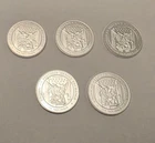 LOT OF 5- 1 OZ. APMEX SILVER ROUNDS- 5 OZ. TOTAL SILVER- NO RESERVE