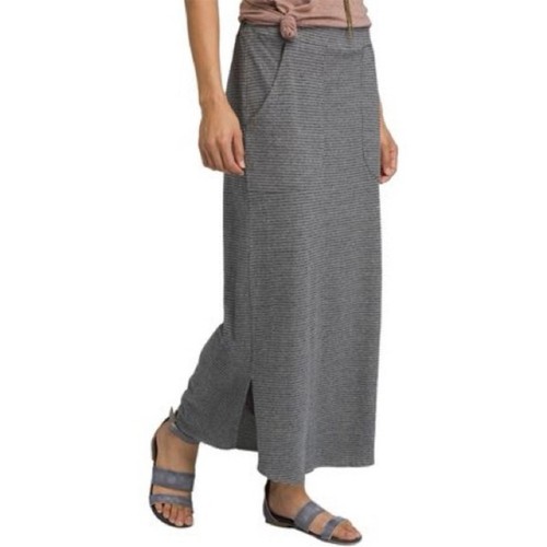 Prana Tulum Stripe Skirt Size Medium Hemp Organic Cotton Natural Nautical