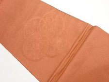 5935377: JAPANESE KIMONO / VINTAGE NAGOYA OBI / WOVEN FLORAL ARABESQUE