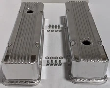 Pontiac Polished Fabricated Finned Aluminum Valve Covers 389 350 400 421 428 455