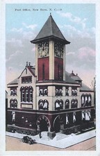 c1920s New Bern North Carolina NC US Post Office UNP Postcard