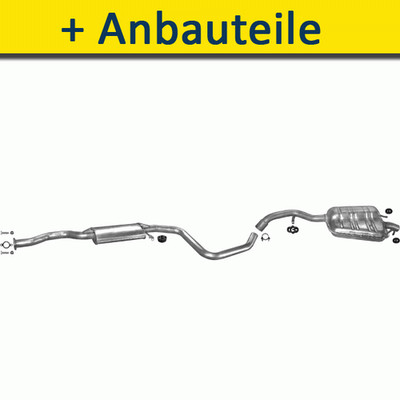 Auspuff Auspuffanlage für FORD ESCORT 1.8 2.0 105/130/148PS 1991-1995