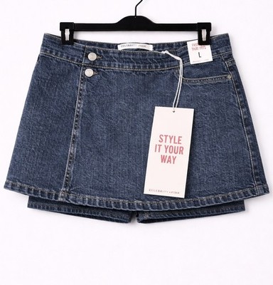 Celebrity Pink Women's Blue Jean Skort Size Large NEW 2.5'' Inseam 