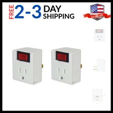 Grounded Single Port Power Adapter with On/Off Switch, 3-Prong Plug Outlet Sw...