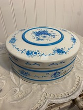 Blue And White Cookie Tin From Atlantic Can C...