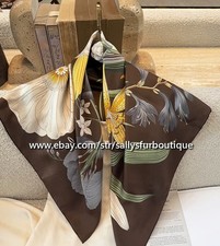 Sciarpa Sallys pesante 18 momme twill seta stampa floreale scialle doppio viso 35"