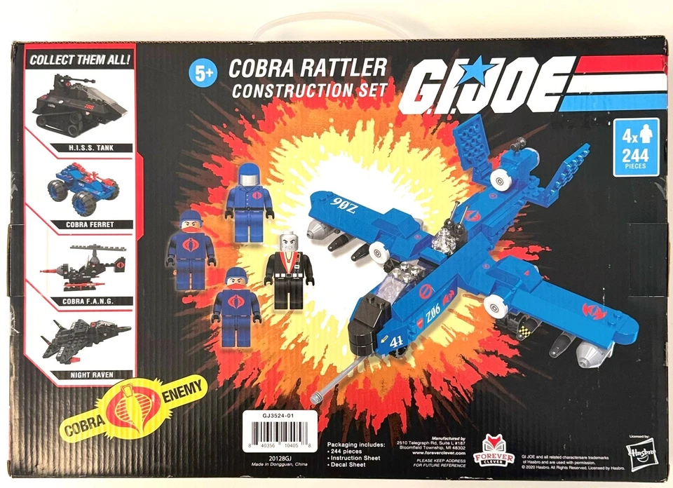 GI Joe Cobra Rattler Construction Set Hasbro Cobra Commander 244 Pieces New  - Image 2 of 2