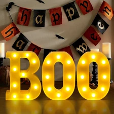 Halloween Decorations-3 LED Marquee Light up Letters Sign "BOO" Halloween Letter