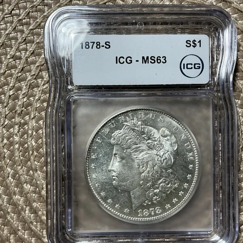 1878 Morgan Silver Dollar $1 ICG MS63 San Francisco Business Strike 0.9 Fineness