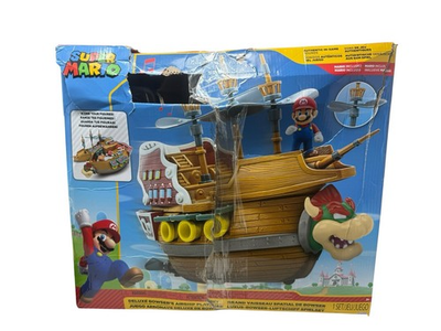 #ad JAKKS Pacific Super Mario Deluxe Bowser’s Airship Playset 40429 Damaged Box $28.96