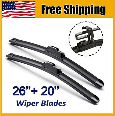 26''+20'' OEM Quality All Season Beam Windshield Wiper Blades (Set of 2)  J-Hook