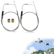 41" Stainless Steel Throttle Cables for Harley 00-06 Touring NO Cruise 12" Bar