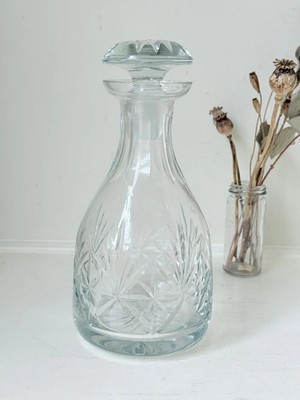 Vintage Kristall Karaffe mit Stopfen, Design aus geschliffenem Glas